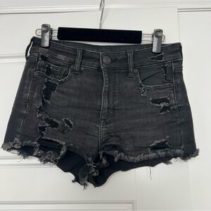 American Eagle Outfitters Black Distressed Jean Shorts